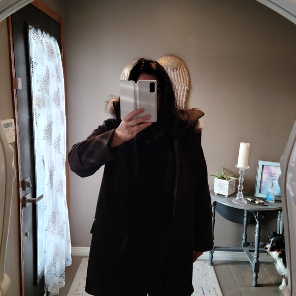 Soia & Kyo Wool boyfriend cut coat with Fox Fur trim - Picture 4 of 9